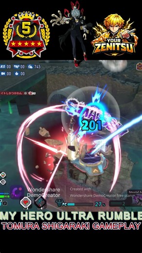 Tomura Shigaraki Thousand Hands gameplay ☠️☠️☠️ #gaming #myheroultrarumble #animegame #battleroyale