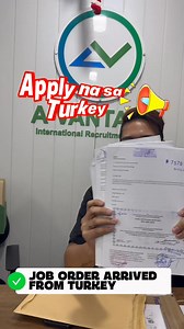 78K views · 1.9K reactions | Job Order Arrived from Turkey. Apply na mga ka-Turkey. | A-Vantage International Recruitment Corp | Facebook