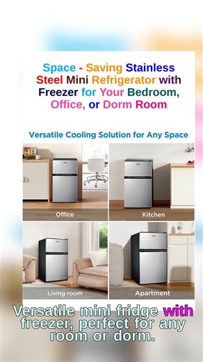 Compact Convenience Midea WHD113FSS1 Mini Fridge with Freezer