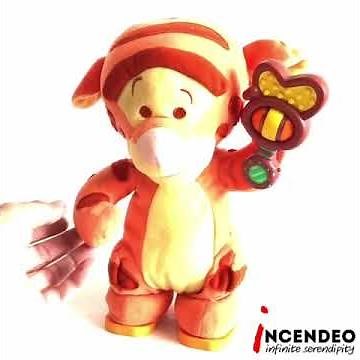 Vintage Fisher-Price Disney Pooh Babies Magic Rattle Tigger Plush Toy (2003)