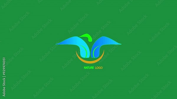 leaf Logo design animation.simple video animation with leaf logo designe.