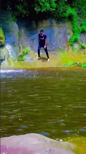 Swimming Under a Stunning Waterfall 🌿 Nature Vibes #Shorts