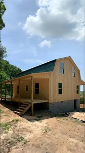 This 2-Story Gambrel Cabin Has Two Porches and Costs Under $54K | Log Homes