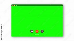 Chroma Key and green screen background. Video call recording time with technology communication concept.