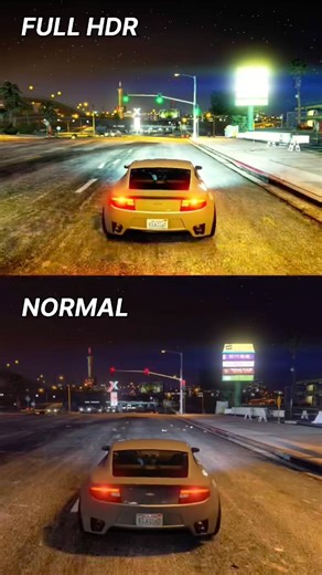Difference Between Normal Graphic and Full High HDR Graphic 🔥😳 #gaming #gta #graphics