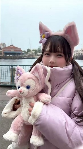 雪の日にディズニーに行ったよ⛄リーナベルかわいいでしょ♡