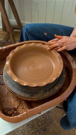 Allie Beck on Instagram: "Making a pie dish from scratch with a little help from my @raybanmeta glasses 不 They’ve been such a useful tool in my studio, allowing me to film hands-free and ask Meta AI anything I need along the way️ #raybanmetapartner #aiglasses #pottery"