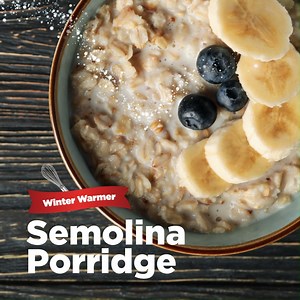 6 ingredient wheat semolina porridge! Loaded with tasty goodness and plenty of feel good fuel, it’s a great winter warming option for those everyday breakfasts! Plus, this recipe can also be used as inspiration for our awesome giveaway where you stand a chance to WIN R500 in cash. Simply find the post pinned to the top of our page and follow the steps to enter. INGREDIENTS: ⅓ cup Snowflake Wheat Semolina 2 cups milk 1 cup water 1 ½ teaspoons butter ¼ teaspoon salt 1 tablespoon white sugar METHOD