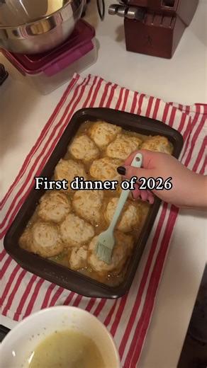 Less DoorDash more cooking at home 🖤 Chicken pot pie with cheddar bay biscuits for the crust