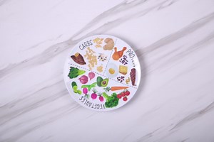 9" Portion Control Plate - Healthy Nutrition Plate for Adults and Teens, Melamine, Ideal for Weight Loss and Diabetes Management (2 Pack)