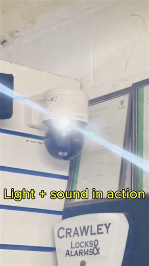 This mini PT reacts with sound and light 🔊💡 #perimeterprotection #hikvisioncamera #alarm #fullcolor