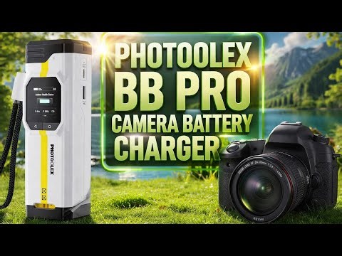 PHOTOOLEX BB Pro Camera Battery Charger - Dual-DSLR Battery Charging, Pass-through Charging