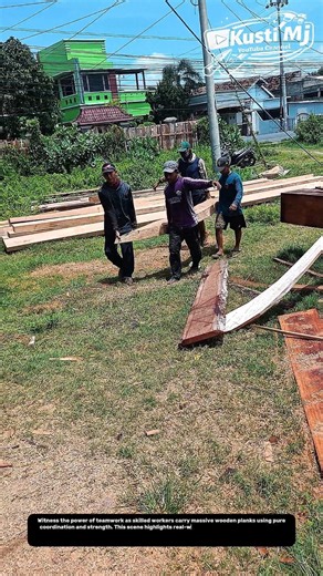 Heavy Timber Teamwork – Real-Life Manual Lifting Skills in Action 🌍💪