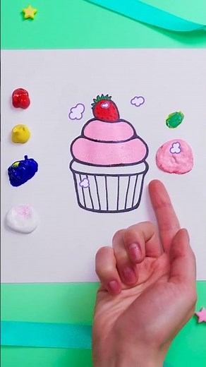 Drawing Lesson ☺️🎨 Mixing Colors to Create a CAKE Masterpiece 🧁🌈 #Shorts