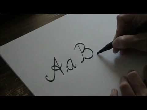 write cursive letters - A B C handwriting for beginners