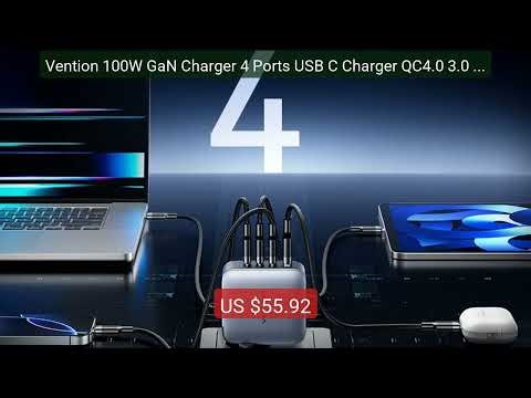 Vention 100W GaN Charger 4 Ports USB C Charger QC4.0 3.0 PPS for La... — Top Rated 2026 | Buy Now!