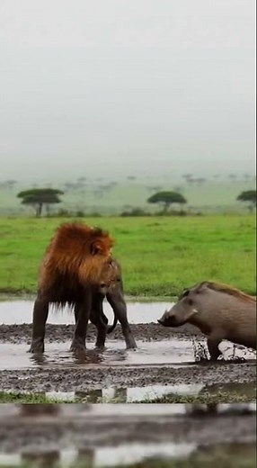 Warthog Knocks Out Lion! Unbelievable Safari Moment
