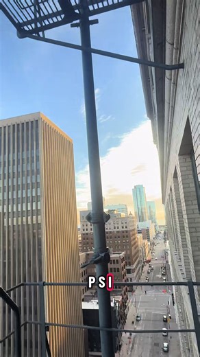 3 year dry standpipe hydro test failed from old school rostabouts leaking. Grinded it up with a flap disk, cleaned up the rubber and she held. 15 stories up. #shegood #mke #standpipe #fireprotection #pipefitter