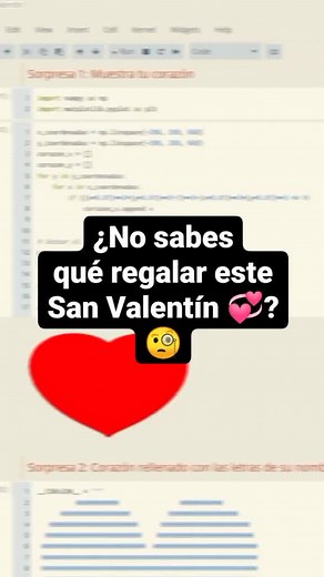 Comenta si quieres el código 💘. Usa #Python 🐍 este #SanValentin | #Repost #sanvalentin2023 #valentin #valentinesday #valentinesday2023 #programming #tecnologia #pythonprogramming