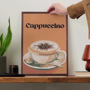 Cappuccino - Poster für Küche und Café, Kaffee Illustration zum ausdrucken (Digitaler Download) - Etsy.de