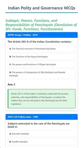 Powers, Functions, and Responsibilities of Panchayats Devolution of 3Fs: Funds, Functions, Func...