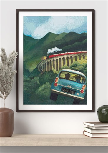 Harry Potter Inspired Cross Stitch Pattern – Hogwarts Express Train PDF – Magical Fantasy Embroidery Chart – Instant Download - Etsy UK