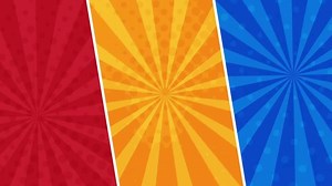 Download 3-Panel Colorful Comic Background Animation. Looping Cartoon Style for free