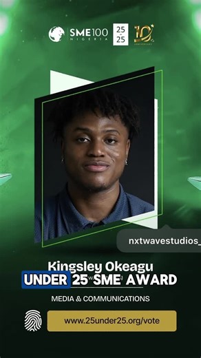 NXTWave Studios on Instagram: "Nxtwave Studios was Nominated for the 25 Under 25 SME Awards 2025 💙🌊 We have just 1 more week and voting ends on the 28th. In just one year, we’ve told powerful stories for brands like Red Bull, Jägermeister, Veritas University, High Fashion, Popwave, The French Embassy, and so many more—while supporting countless creatives with production, rentals, and training. Now we need your support to bring this home. Voting is free, takes 30 seconds, no sign-