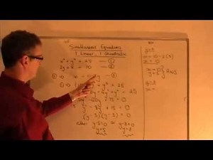 Simultaneous Eqns 1 linear 1 quadratic