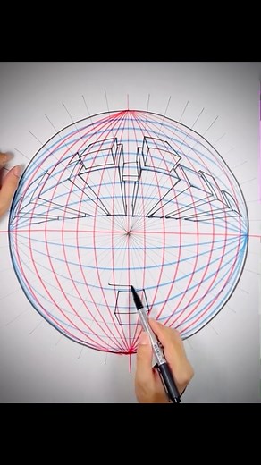 94K views · 1.4K reactions | How to construct a 5-point perspective (fisheye) grid - step by step.. #videosaur | Design + Build powered by designosaur | Facebook