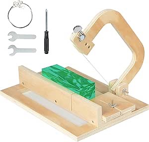 Adjustable Wire Soap Cutter, Wooden Soap Cutters for Soap Making with Replaced Stainless Steel Wires for Handmade