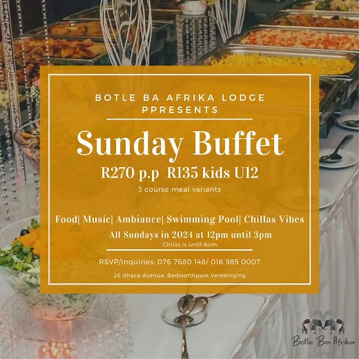 Botle Ba Afrika Lodge Sunday Buffet 🔥🍛🥙🍲🍰💖