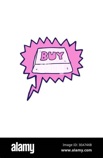 spinning motion animation of freehand drawn speech bubble cartoon computer key buy symbol Stock Video Footage - Alamy