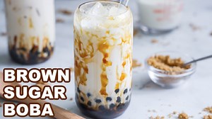 This Brown Sugar Boba is rich, sweet, and creamy. This favorite Asian milk drink is just as good as the ones sold at the store and a lot easier to make than you think! RECIPE- https://simplyhomecooked.com/brown-sugar-boba/ | Simply Home Cooked