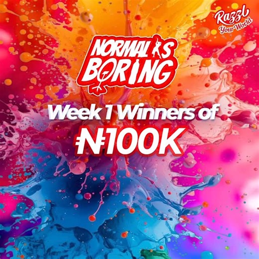 Razzl | 🚨 BREAKING! Week 1 of the #NormalIsBoring Challenge is done, and our winners are IN! 🏆Congrats @skabolcomics , @escape_velocitee, @oderie &... | Instagram