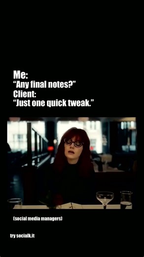 Yep. “One quick tweak” is never quick. Or… you could stop living post-to-post. Curious what sched...