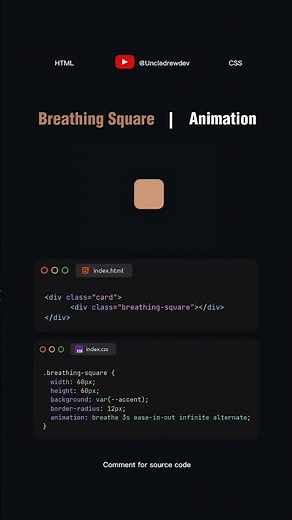 Create this breathing square animation with html and css #coding #htmlandcss #css
