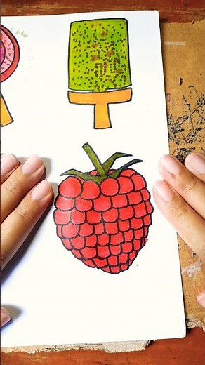Coloring Raspberry With Me #coloring #art #raspberry