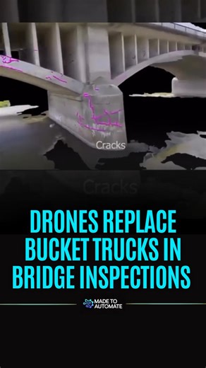 Made To Automate | 🚁 Drones are revolutionizing bridge inspections, replacing traditional bucket trucks with precision and efficiency 🌉✨. They can reach... | Instagram
