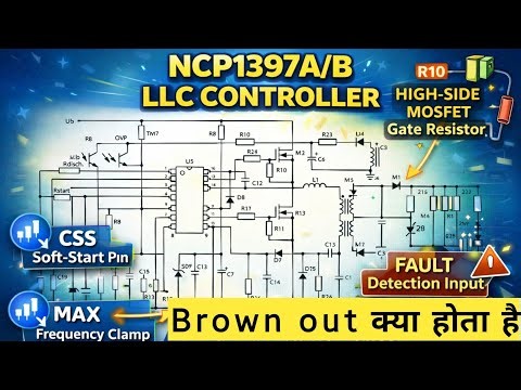 {47} NCP1397A/B LLC Controller Explained | Pin Diagram, Soft Start, Brown out| SMPS Hindi