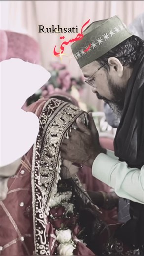 Nida on Instagram: "Rukhsati🥺 Beautiful Mehzar from @__mannat_creations__official__ #newlymarried #bride #bidai #rukhsati #wedding Newly bride, daughter , wedding"