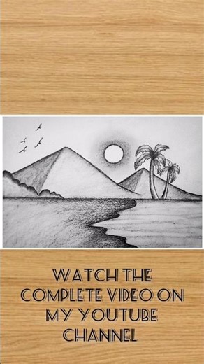 How to draw sunset in the beach | watch the complete video on my channel#beachscape #shorts #short