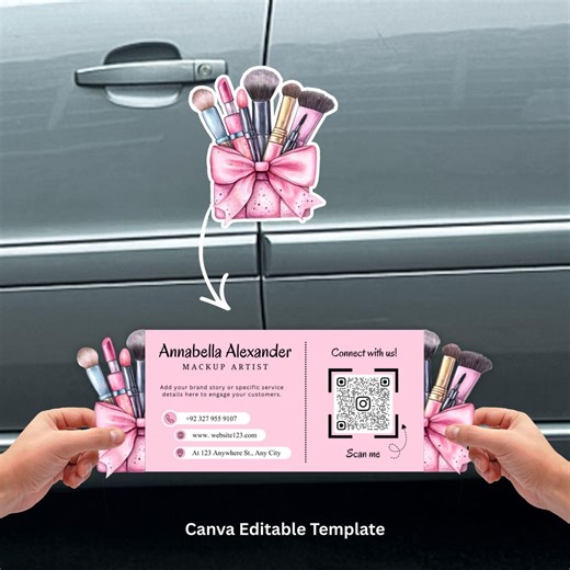 Custom Makeup Artist Business Card Canva Template (digital Download) - Etsy