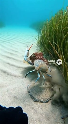 Cuttlefish Ambush Reversed by Crab’s Mid-Air Strike – Diver POV