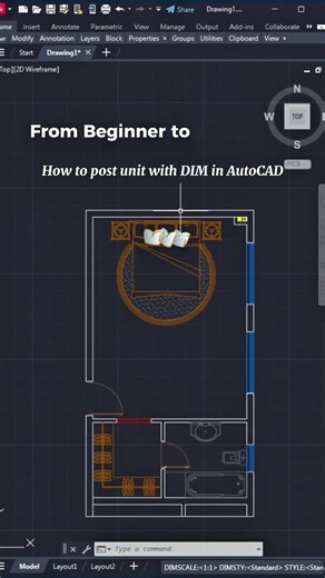 From Beginner to PRO: How to post unit with DIM in AutoCAD ⚡️ #autocad #autocadtricks #autocadtutorial #autocadtips #interiordesign | TISA Architecture