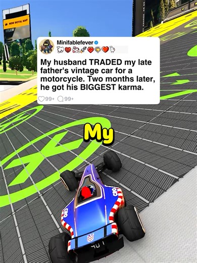 My husband TRADED my late father's vintage car for a motorcycle. Full Video on YT Minifablefever Youtube [FULL STORY] My husband TRADED my late father's vintage car for a motorcycle. I do not own this video, I am posting it purely for views and all the views for the long video can go straight to the original creator. If YT Minifablefever sees this video and would like to take these videos down please message me directly #reddit #redditreadings