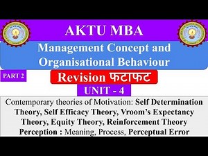 12| management concepts and organisational behaviour | aktu mba notes, aktu mba classes | dwivedi