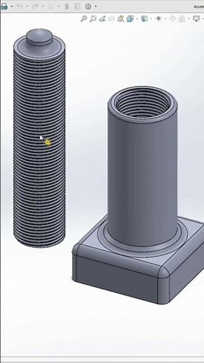 How to assemble threads in solidworks #solidworksthread #solidworkktotorial