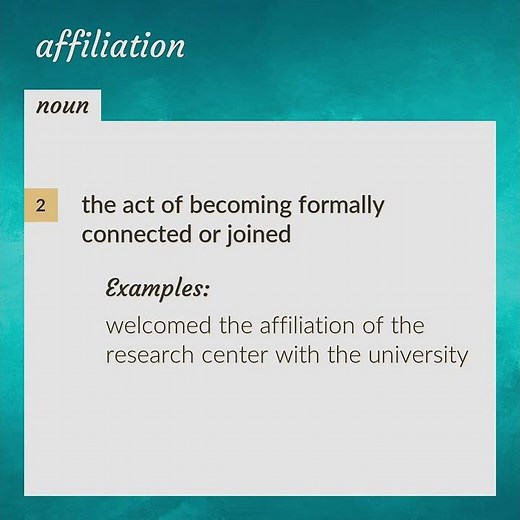 Affiliation | meaning of Affiliation