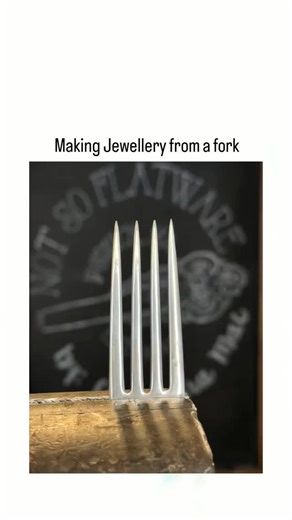 Trend tok on Instagram: "The post features a 34-second time-lapse video demonstrating the upcycling of a vintage sterling silver fork into interlocking rings and a bracelet through cutting, bending, and polishing, showcasing accessible metalworking techniques. Produced by Cassandra Mae Harris under her Not So Flatware brand (est. 2018 in Ipswich, MA), the jewelry leverages silver's malleability—92.5% pure alloy that work-hardens during shaping—for durable, eco-friendly wearables from discarded u